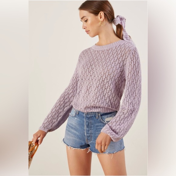 Reformation | Rose Pointelle Linen Sweater - Picture 11 of 14